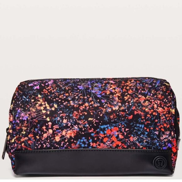 Lululemon Everywhere Kit Toiletry/Makeup Bag - 4L - Flowerescent Multi / Black - Picture 2 of 5